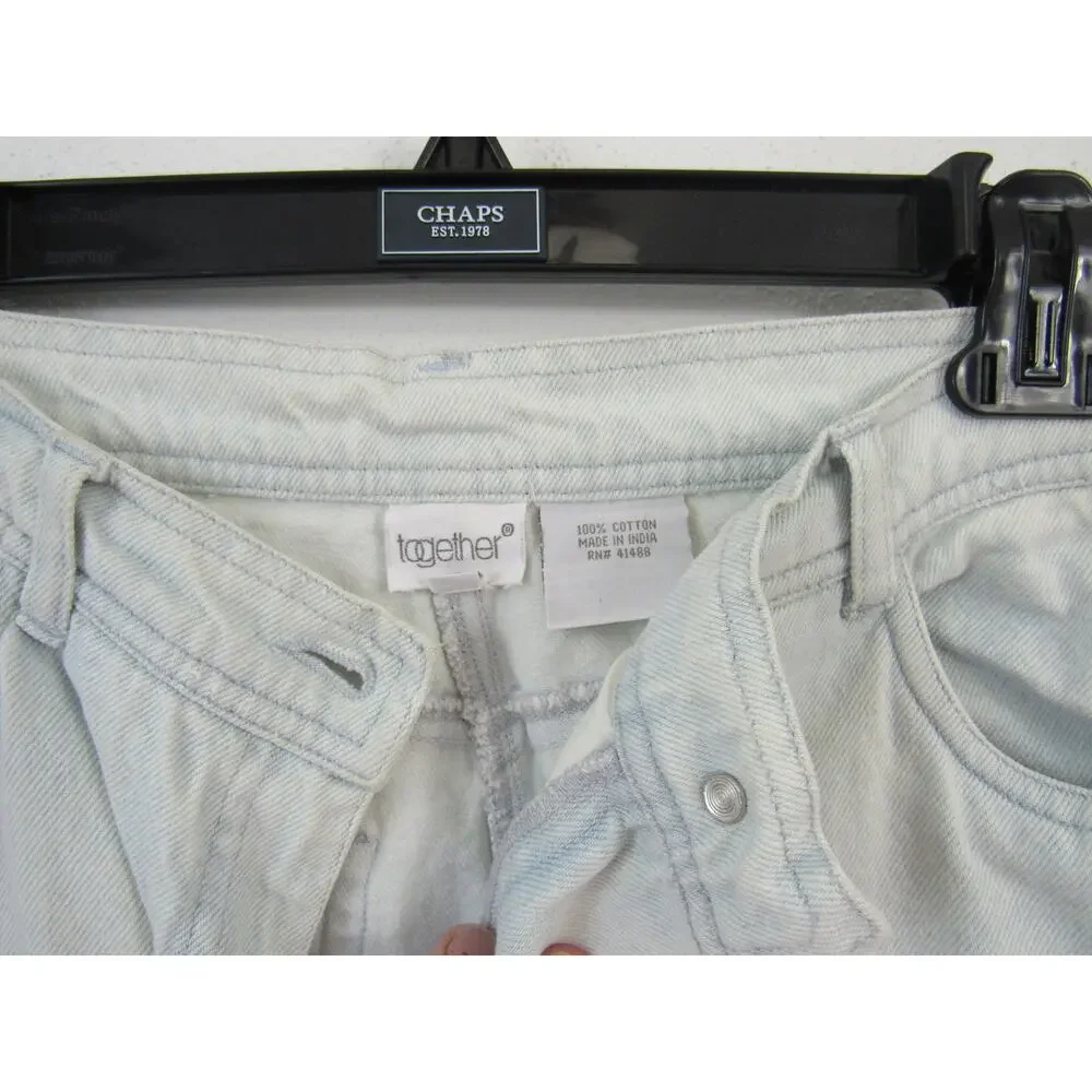 Together Size 10 Light Wash Denim Jeans Embroidered Butterflies Straight Leg